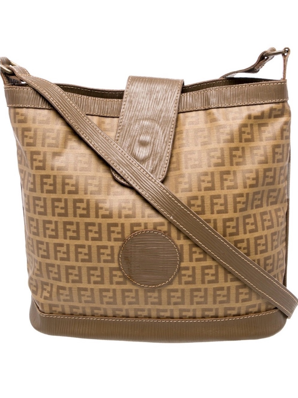 Fendi Tan Logo Monogram Crossbody Bag